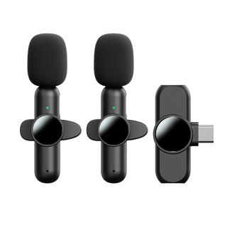 SAKER Wireless Microphone, Dual Omnidirectional, Plug-and-Play, Compatible with iOS and Android