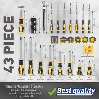 SAKER Magnetic Screwdrivers Set with Case(43PCS)