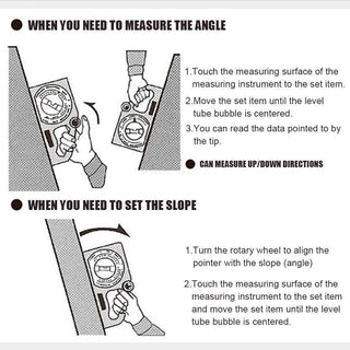 Saker Slope Horizontal Vertical Angle Bevel Protractor Declinometer